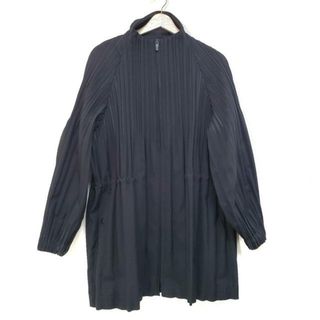 プリーツプリーズイッセイミヤケ(PLEATS PLEASE ISSEY MIYAKE)のPLEATS PLEASE(プリーツプリーズ) コート サイズ4 XL レディース美品  - 黒 長袖/プリーツ/春/秋(その他)