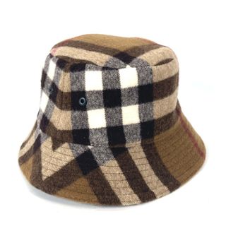 バーバリー(BURBERRY)のバーバリー BURBERRY チェック 8048929 ハット帽 帽子 バケットハット ボブハット ハット コットン ベージュ(ハット)