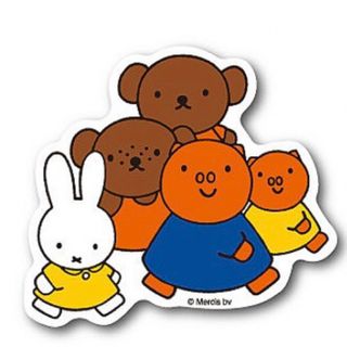 ミッフィー(miffy)のmiffy ダイカットミニステッカー 「 ミッフィー と仲間たち」  耐水　耐光(キャラクターグッズ)