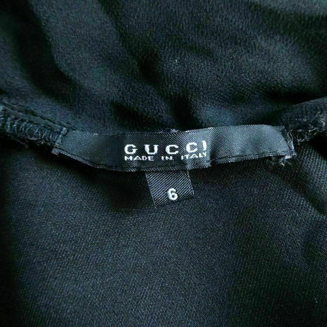 Gucci(グッチ)の良品 綺麗 GUCCI オフタートル 七分袖 膝丈 タイト ワンピース 黒 6 レディースのワンピース(ひざ丈ワンピース)の商品写真