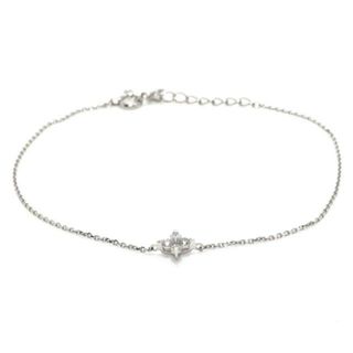 スタージュエリー(STAR JEWELRY)のSTAR JEWELRY(スタージュエリー) ブレスレット - Pt950×ダイヤモンド 4Pダイヤ/ダイヤ0.09カラット/フラワー(花)(ブレスレット/バングル)