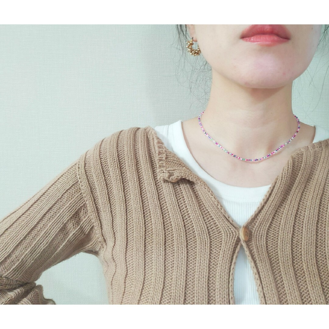 BEAUTY&YOUTH UNITED ARROWS(ビューティアンドユースユナイテッドアローズ)のpurple multiネックレス ハンドメイドのアクセサリー(ネックレス)の商品写真