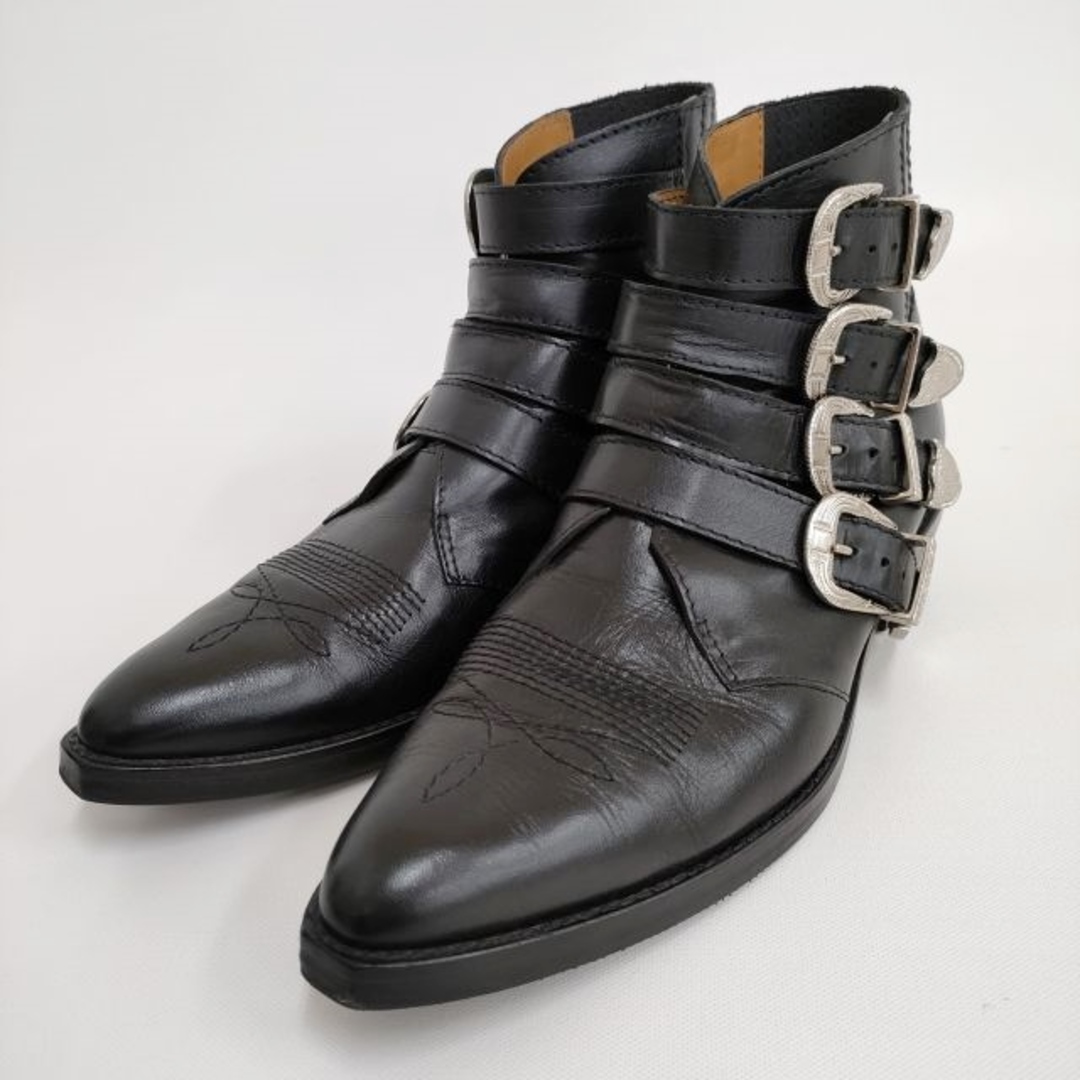 TOGA(トーガ)のTOGA VIRILIS BLACK LEATHER SILVER BUCKLES AJ782 サイズ42 ブーツ ブラック メンズ トーガ【中古】4-0330T♪ メンズの靴/シューズ(ブーツ)の商品写真