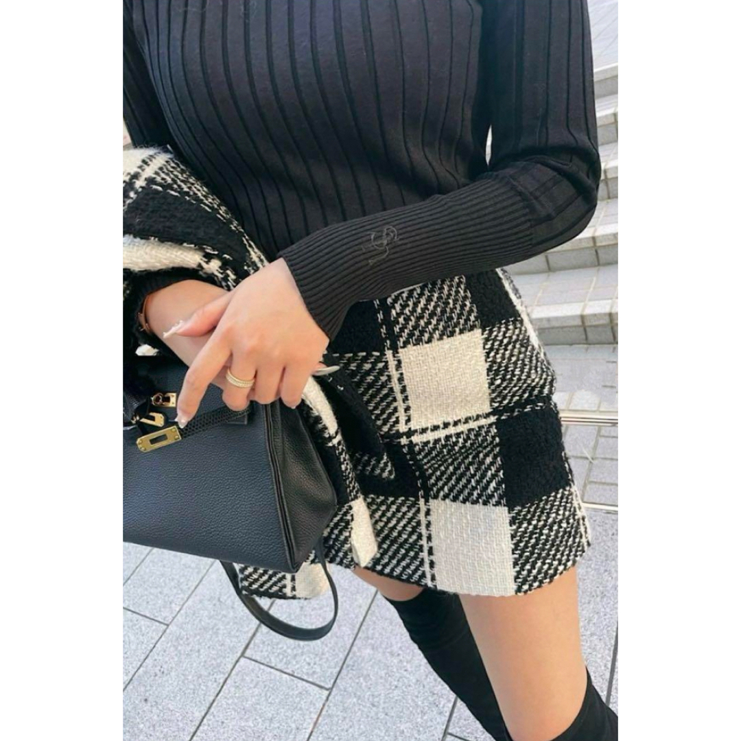 sheller フロントZIPチェックツイードドレス シェリエ 見よ sheller フロントZIPチェックツイードドレス シェリエ 見よ