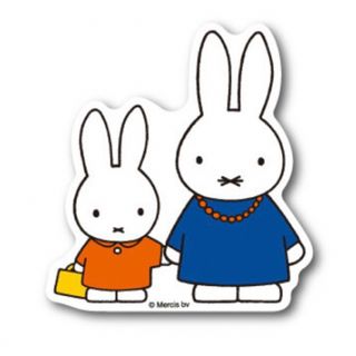 ミッフィー(miffy)のミッフィー ダイカットミニステッカー 「おかいもの」 miffy 耐水性　耐光性(キャラクターグッズ)