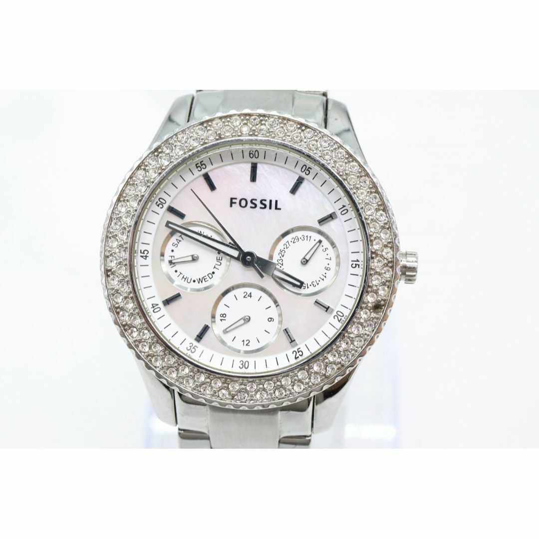 FOSSIL(フォッシル)の【W133-8】動作品 電池交換済 フォッシル トリプルカレンダー 腕時計 レディースのファッション小物(腕時計)の商品写真