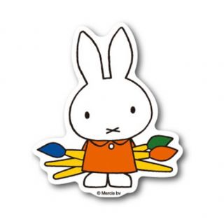 ミッフィー(miffy)のmiffy ダイカットミニステッカー 「おえかき 」 ミッフィー　耐水性　耐光性(キャラクターグッズ)