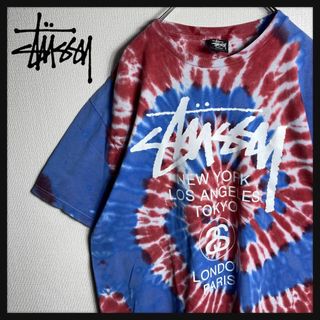 ステューシー(STUSSY)の【人気Lサイズ】ステューシー　ワールドツアー　タイダイ　Tシャツ　即完売モデル(Tシャツ/カットソー(半袖/袖なし))