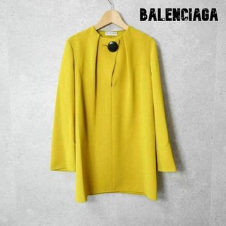 Balenciaga - 美品 BALENCIAGA 1B ノーカラー 長袖 ミニワンピース