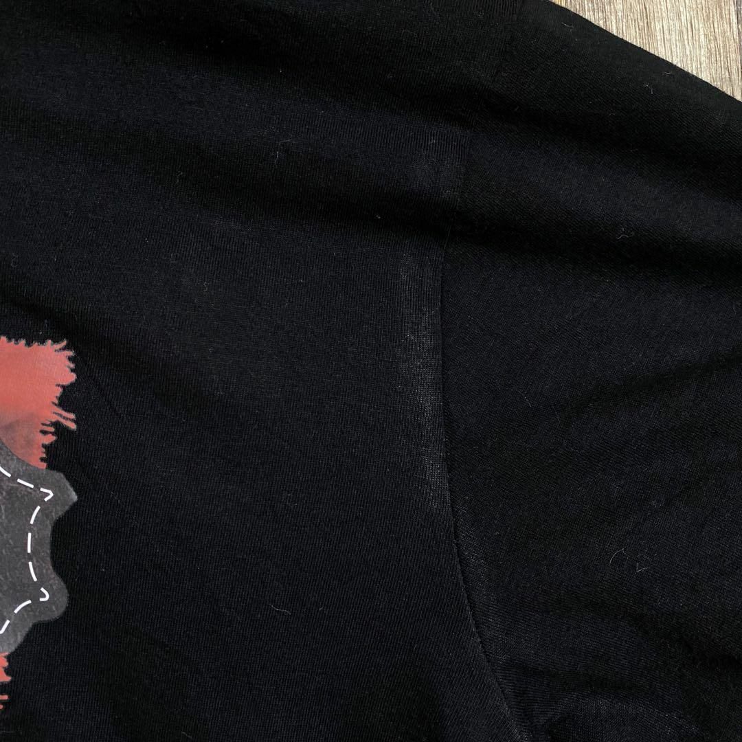 メンズ 半袖 Tシャツ 黒 プリT ロック 赤 M USA古着 90s メンズのトップス(Tシャツ/カットソー(半袖/袖なし))の商品写真
