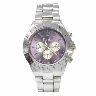 腕時計 メンズ Bel Air 回転式ベゼル シンプル ビジネス グレーパープル(腕時計(アナログ))