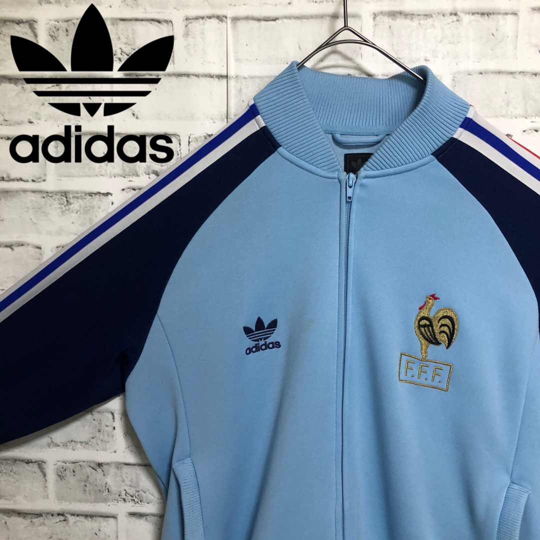 希少XXL⭐️90s adidasトラックジャケット フランス vintage青 希少XXL⭐️90s adidasトラックジャケット フランス vintage青