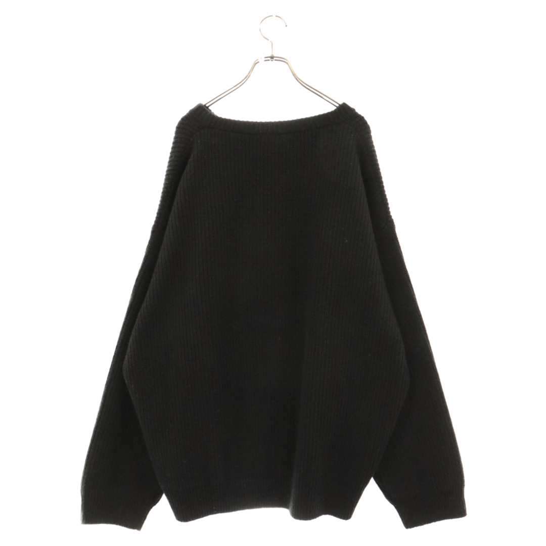 celine(セリーヌ)のCELINE セリーヌ 22AW Oversized Sweater Ribbed Wool リブドウールオーバーサイズ セーターロゴ エンブロイダリー クルーネック ニット 2A19R423P ブラック メンズのトップス(ニット/セーター)の商品写真