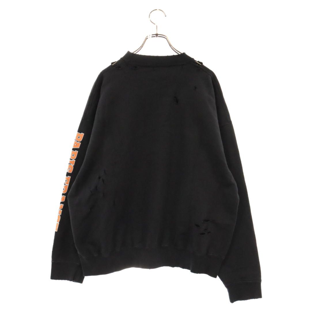 Balenciaga(バレンシアガ)のBALENCIAGA バレンシアガ REGULAR CREWNECK SWEAT SHIRTS カレッジロゴクラッシュオーバーサイズスウェット 676629 TLVJ3 ブラック メンズのトップス(スウェット)の商品写真