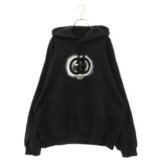 グッチ(Gucci)のGUCCI グッチ コットンジャージー フーデッド フロントロゴパーカー 770839 XJF65 ブラック(パーカー)