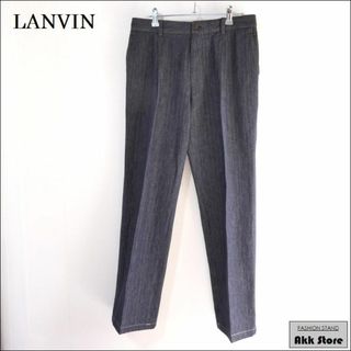 ランバンコレクション(LANVIN COLLECTION)のLANVIN ランバン メンズ タック パンツ テーパード パンツ 綿麻(その他)