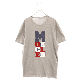 モンクレール(MONCLER)のMONCLER モンクレール MAGLIA T-SHIRT フロントロゴコットン半袖Tシャツ カットソー グレー D20918037050(Tシャツ/カットソー(半袖/袖なし))