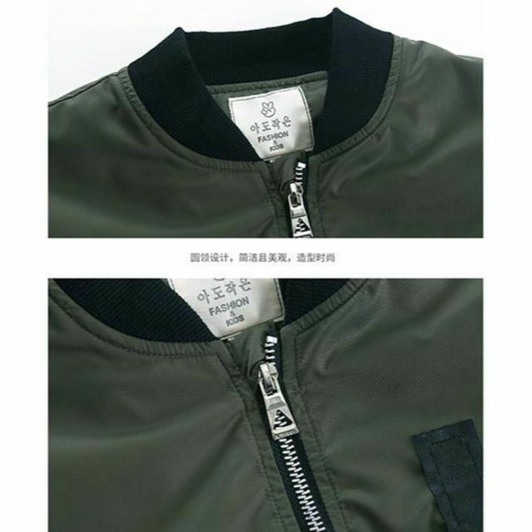 フライトジャケット　モスグリーン　男の子　子供服　韓国ファッション キッズ/ベビー/マタニティのキッズ服男の子用(90cm~)(ジャケット/上着)の商品写真