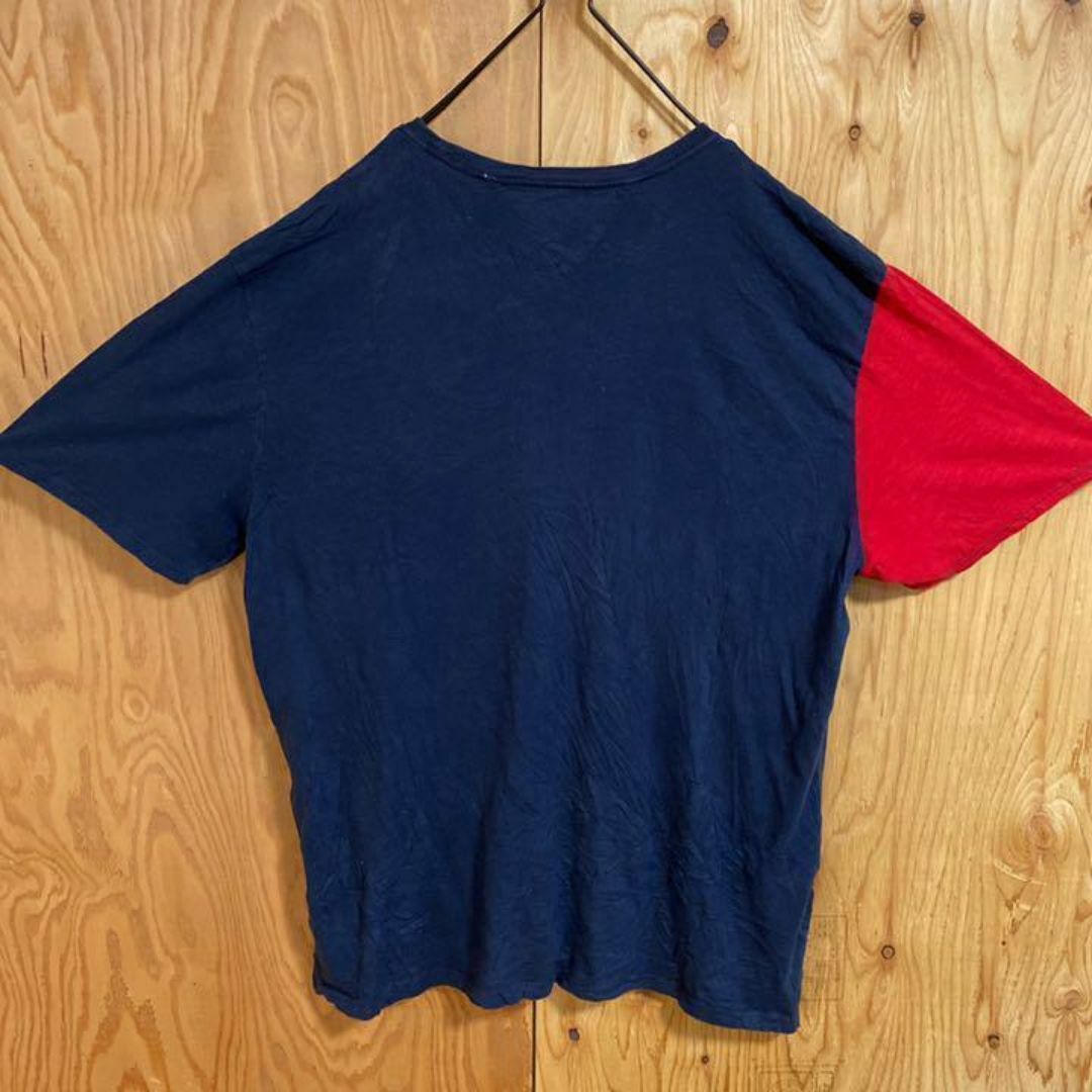TOMMY HILFIGER(トミーヒルフィガー)のトミーヒルフィガー Tシャツ レッド ネイビー XXL USA古着 90s 半袖 メンズのトップス(Tシャツ/カットソー(半袖/袖なし))の商品写真