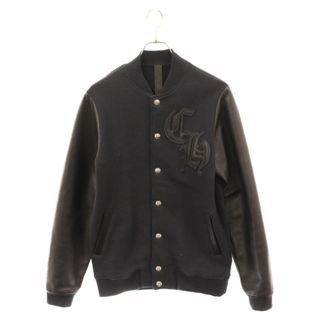 クロムハーツ(Chrome Hearts)のCHROME HEARTS クロムハーツ Letterman Jacket クロスボールボタン レターマンジャケット ブルゾン ブラック/シルバー(ブルゾン)