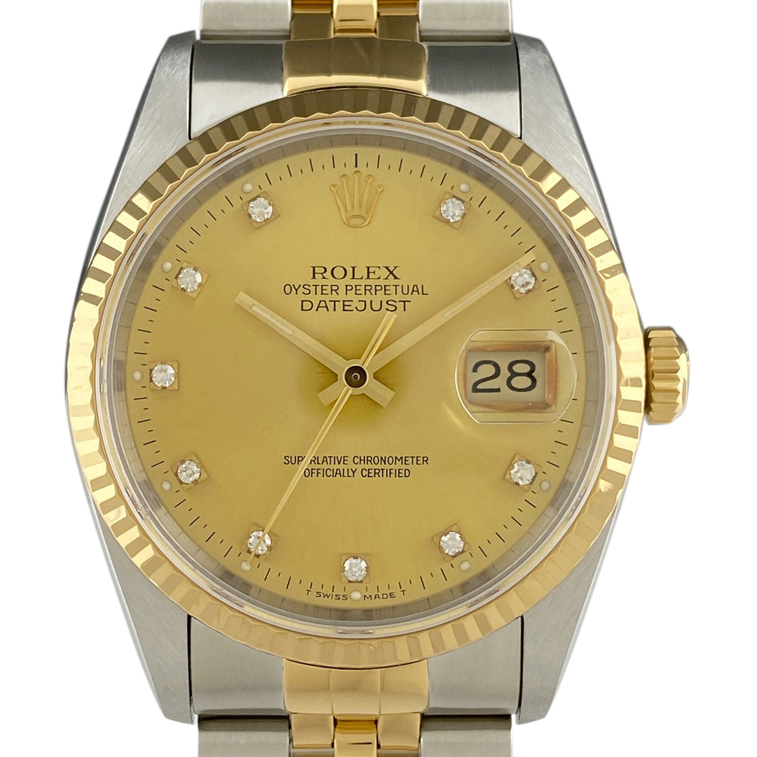 ROLEX(ロレックス)のロレックス デイトジャスト 10Pダイヤ 16233G 自動巻き メンズ 【中古】 メンズの時計(腕時計(アナログ))の商品写真