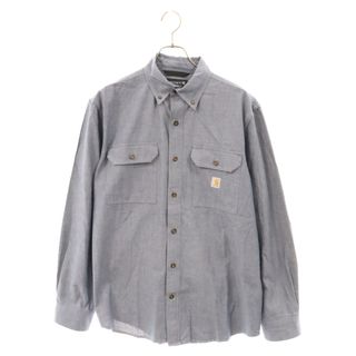 カーハート(carhartt)のCARHARTT カーハート Chambray Long Sleeve Shirt 104368-499 ロゴパッチ付き シャンブレー ロングスリーブ ボタンダウン 長袖シャツ インディゴ(シャツ)