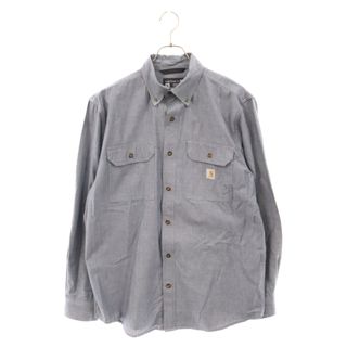 カーハート(carhartt)のCARHARTT カーハート Chambray Long Sleeve Shirt 104368-499 ロゴパッチ付き シャンブレー ロングスリーブ ボタンダウン 長袖シャツ インディゴ(シャツ)