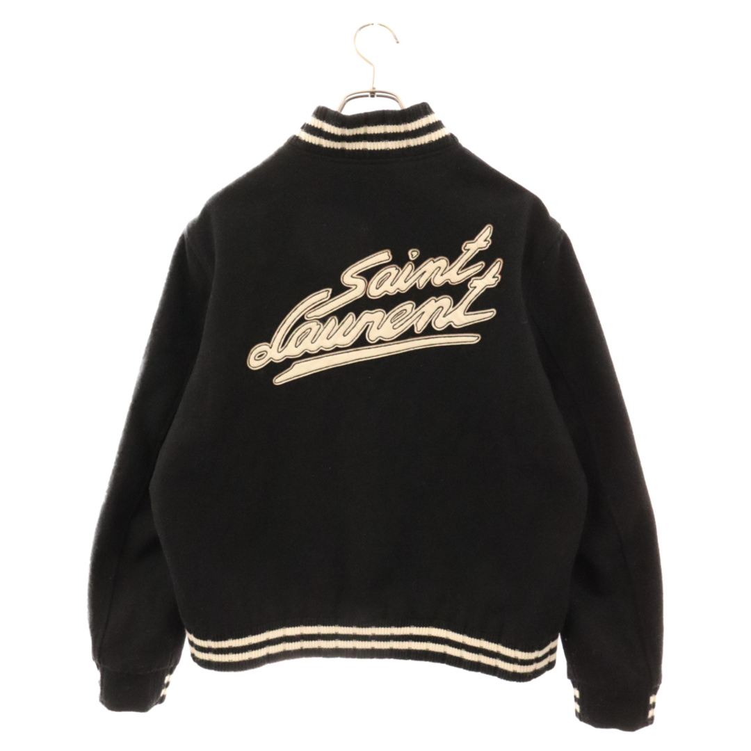 Saint Laurent(サンローラン)のSAINT LAURENT PARIS サンローランパリ 22AW COLLEGE LOGO TEDDY JACKET カレッジロゴテディジャケット 625918 Y180W ブラック メンズのジャケット/アウター(フライトジャケット)の商品写真