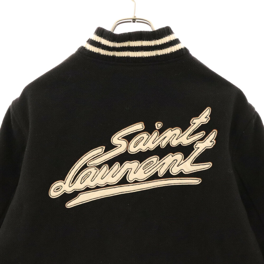 Saint Laurent(サンローラン)のSAINT LAURENT PARIS サンローランパリ 22AW COLLEGE LOGO TEDDY JACKET カレッジロゴテディジャケット 625918 Y180W ブラック メンズのジャケット/アウター(フライトジャケット)の商品写真