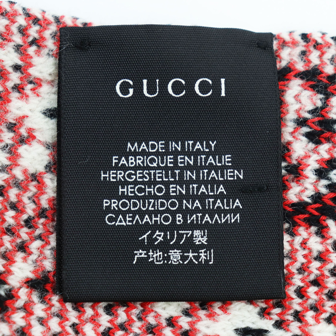 Gucci(グッチ)の極美品○GUCCI グッチ コットン ウール GGダイヤモンド ストール/マフラー ブラック系 25×180 イタリア製 正規品 メンズおすすめ メンズのファッション小物(マフラー)の商品写真