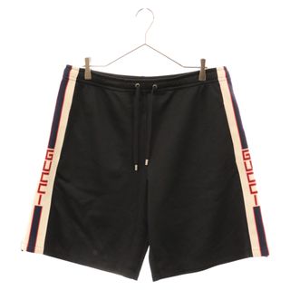 グッチ(Gucci)のGUCCI グッチ Technical Jersey Shorts 475355 テクニカルジャージー サイドラインショートパンツ ブラック(ショートパンツ)