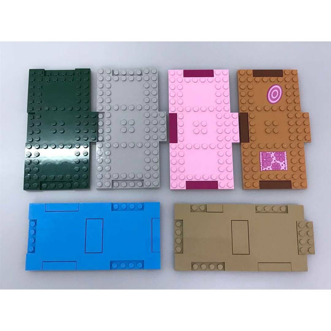 正規品  LEGO レゴ   ベースプレート1×4インデント C-037 16×16 8×16 8×8 計16枚 大量まとめ売り つながる プリントパーツ 草 石畳 溶岩 ピンク 水色 緑 グレー 361 キッズ/ベビー/マタニティのおもちゃ(知育玩具)の商品写真