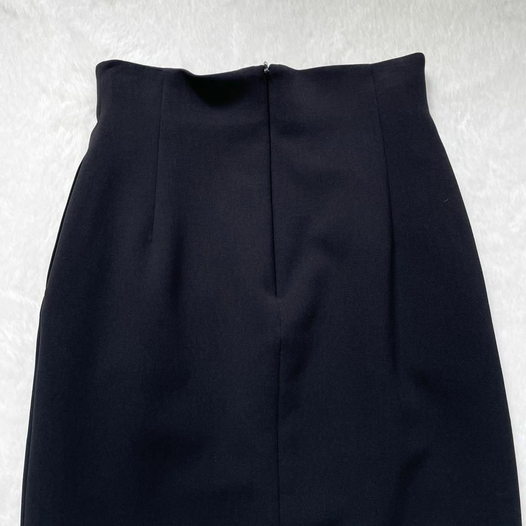 Whim Gazette(ウィムガゼット)のウィムガゼット フロントスリット　タイトスカート　ブラック　38　オフィス レディースのスカート(ひざ丈スカート)の商品写真