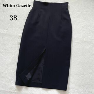 ウィムガゼット(Whim Gazette)のウィムガゼット フロントスリット　タイトスカート　ブラック　38　オフィス(ひざ丈スカート)