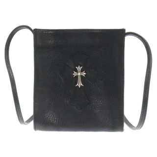 クロムハーツ(Chrome Hearts)のCHROME HEARTS クロムハーツ SQ PKT CH CROSS スクエアポケットCHクロス レザーパッチショルダーバッグ ブラック(ショルダーバッグ)