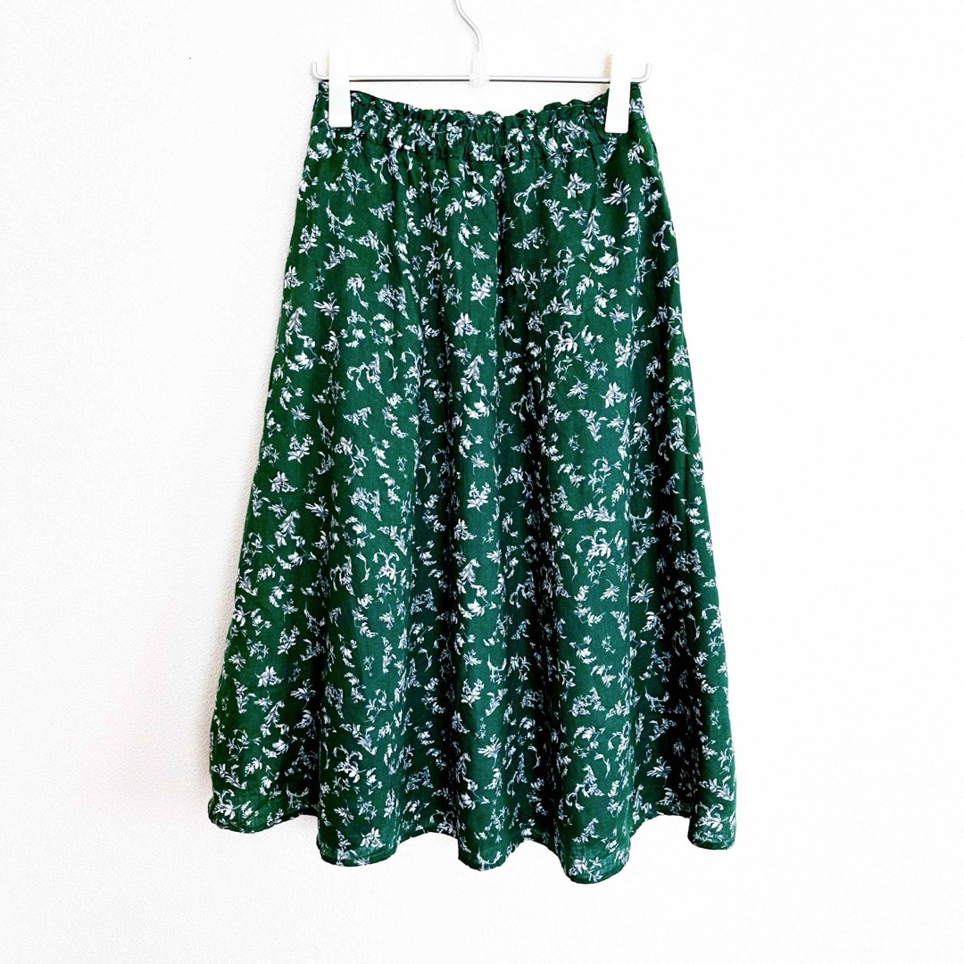 STUDIO CLIP(スタディオクリップ)の【 スタディオクリップ 】　グリーン　緑　花柄　リネン　ロングスカート　麻　春夏 レディースのスカート(ロングスカート)の商品写真