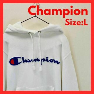 チャンピオン(Champion)の【美品】古着　チャンピオン　リバースウィーブ　スウェット　ホワイト　メンズ　L(パーカー)