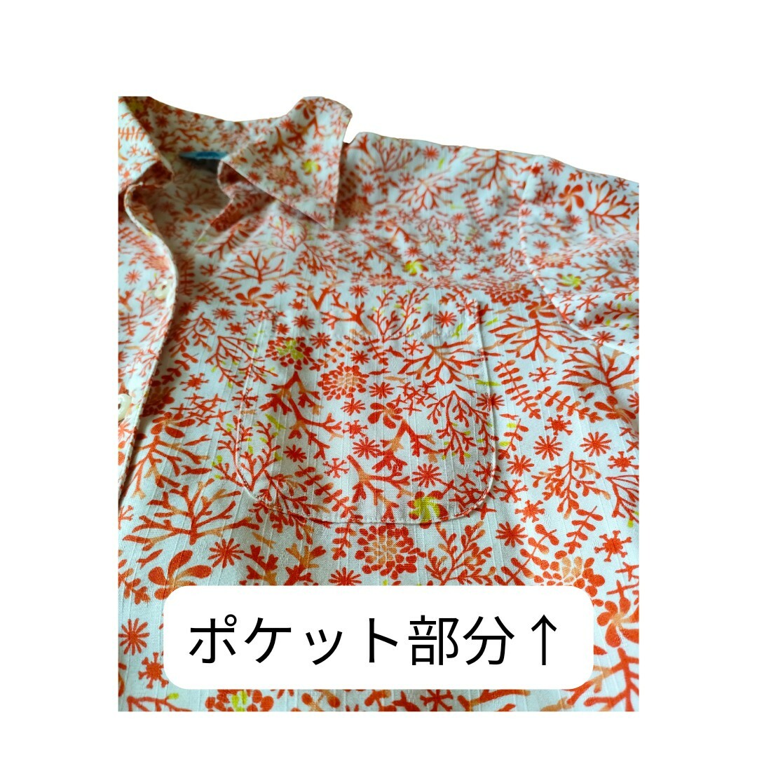 SHISA WEAR(シーサーウェア)のかりゆしウエア L サイズ 赤 サンゴ 柄 レディースのトップス(シャツ/ブラウス(半袖/袖なし))の商品写真