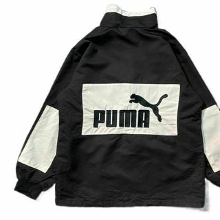 プーマ(PUMA)の【PUMA】プーマ　ブラックナイロンジャケット　90s 古着スポーツ(ナイロンジャケット)