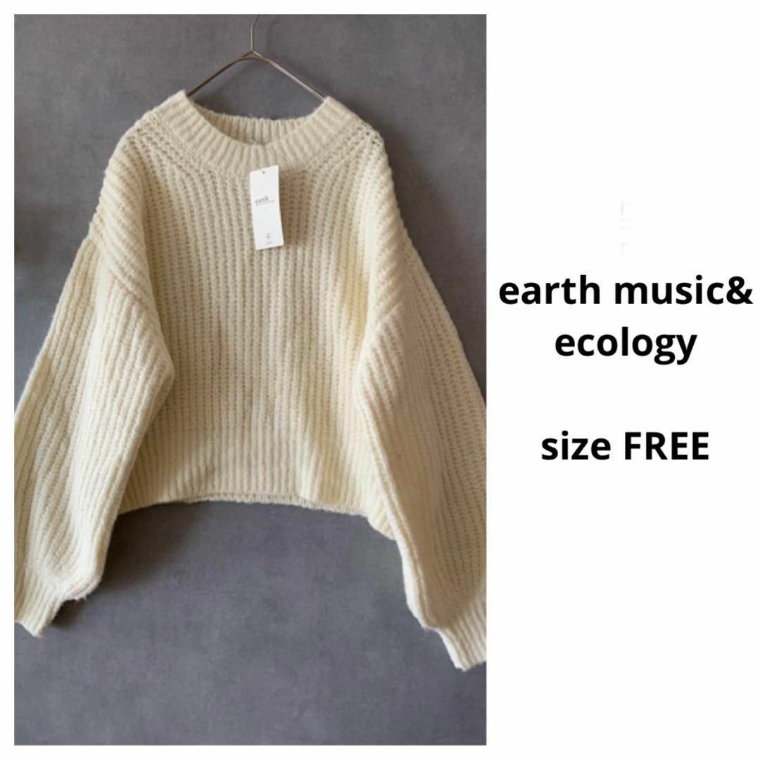 earth music & ecology(アースミュージックアンドエコロジー)の【新品未使用】earth music&ecology ニット アイボリー レディースのトップス(ニット/セーター)の商品写真