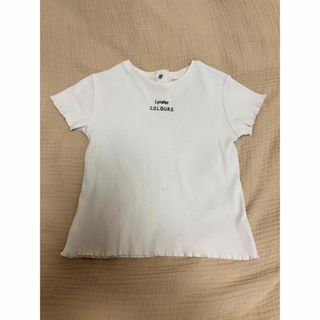 ザラキッズ(ZARA KIDS)のZARA KIDS  キッズリブTシャツ　ホワイト　92㎝(Tシャツ/カットソー)