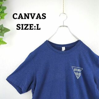 輸入 Tシャツ L ブルー 青 ビッグプリント オーバーサイズ US古着 半袖(Tシャツ/カットソー(半袖/袖なし))