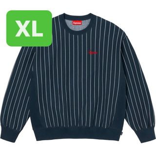 Supreme - Supreme Pinstripe Crewneck Navy XL