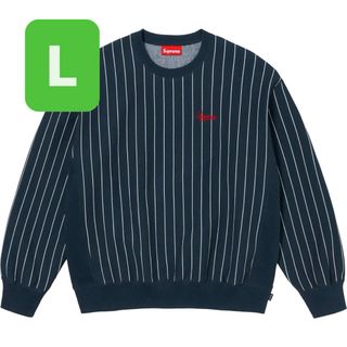 Supreme Pinstripe Crewneck Navy L