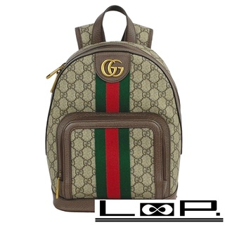 グッチ(Gucci)の■新同■　グッチ GG スモール バッグパック オフィディア シェリー ブラウン 547965 【116568】(リュック/バックパック)