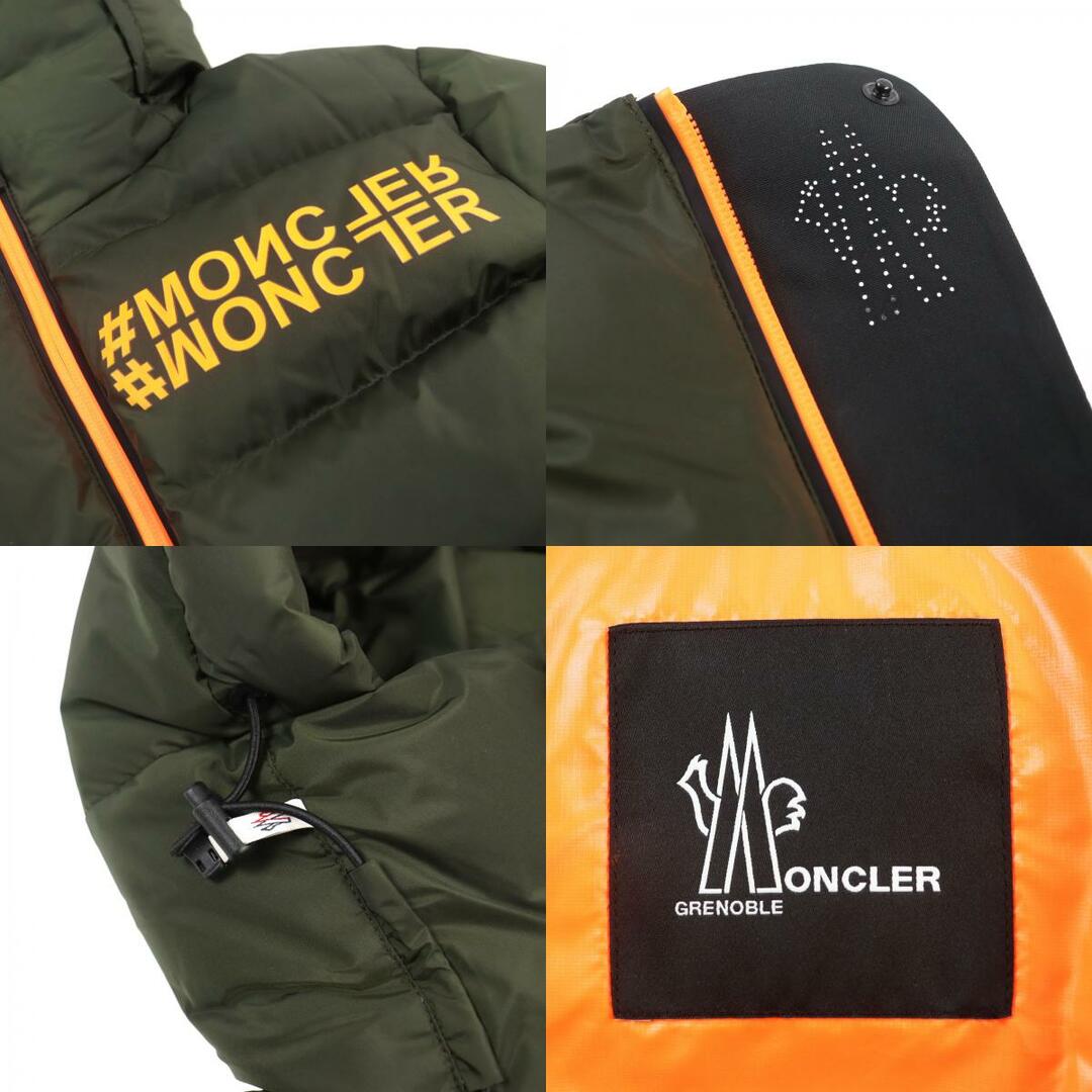 未使用品○MONCLER GRENOBLE  モンクレールグルノーブル 2022年製 H20971A00061 5399E ISORNO GIUBBOTTO フロントロゴプリント ロゴワッペン付き ドローストリングヘム フーデッド ダブルジップ ダウンジャケット グリーン 1 正規品 メンズ メンズのジャケット/アウター(ダウンジャケット)の商品写真