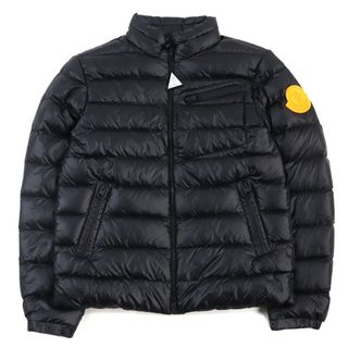 モンクレール(MONCLER)の未使用品○MONCLER モンクレール 2022年製 I10911A00139 M2640 AMALTEAS GIUBBOTTO ビッグロゴワッペン付き スタンドカラー ダブルジップ ダウンジャケット ブラック 0 ハンガー・ガーメント付き 正規品 メンズ(ダウンジャケット)