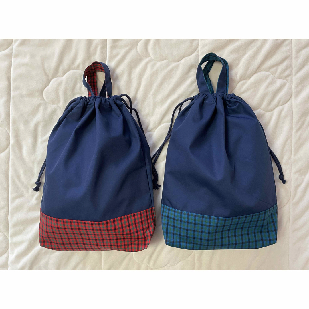 familiar - ファミリアチェック 体操服袋 大きめ 巾着 お着替え familiar - ファミリアチェック 体操服袋 大きめ 巾着 お着替え