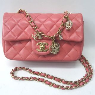 シャネル(CHANEL)のシャネル ショルダーバッグ マトラッセ カメリアチャーム バレンタイン 2014 ピンク Ft602561 中古(ショルダーバッグ)