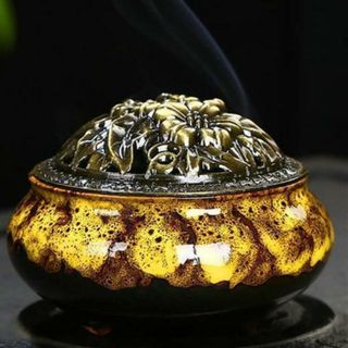 【並行輸入】香炉 陶器 お香立て付 incense02(お香/香炉)